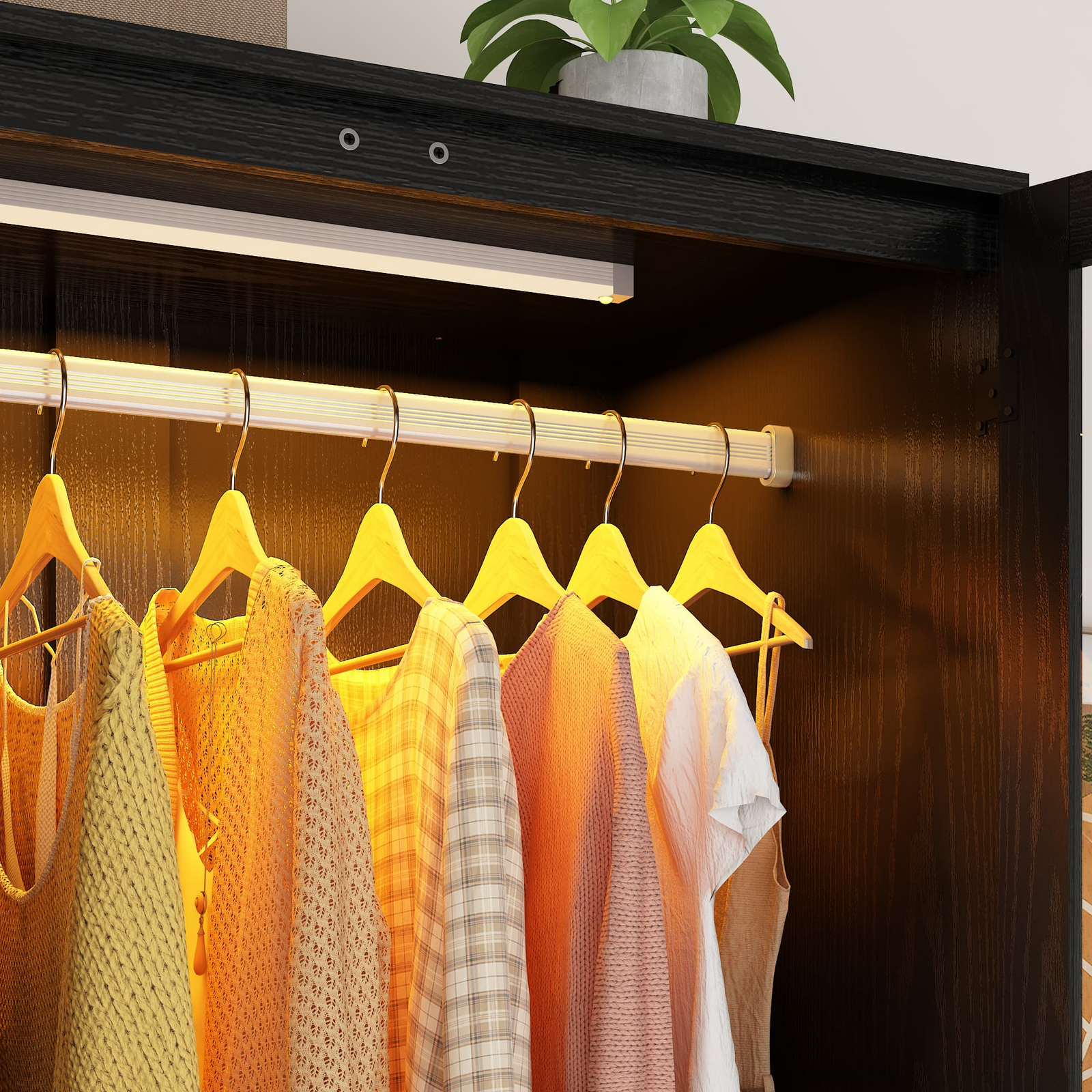 4 Doors Armoire Wardrobe Closet Freestanding