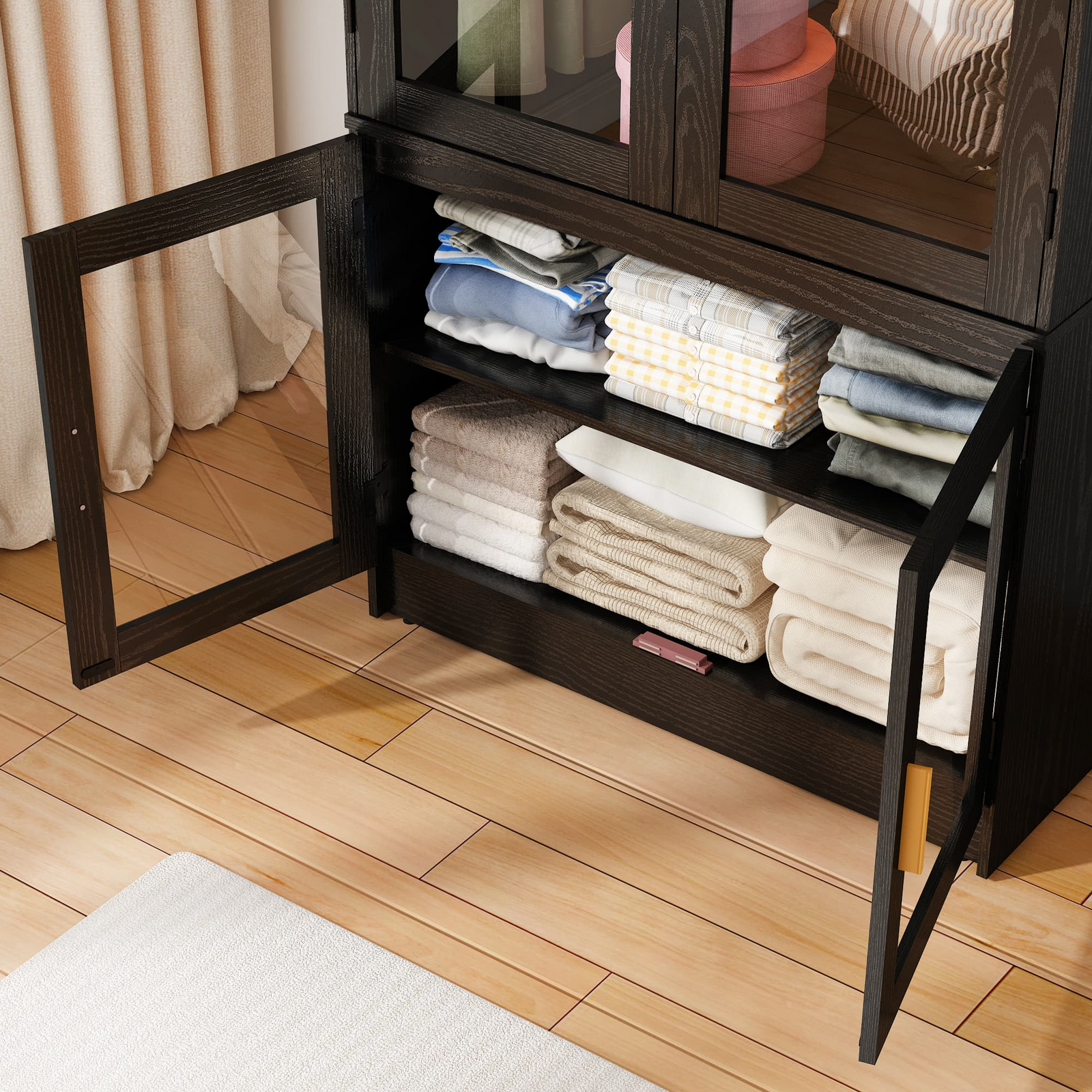 4 Doors Armoire Wardrobe Closet Freestanding