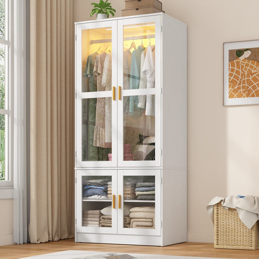 4 Doors Armoire Wardrobe Closet Freestanding