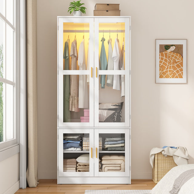 4 Doors Armoire Wardrobe Closet Freestanding