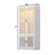 4 Doors Armoire Wardrobe Closet Freestanding