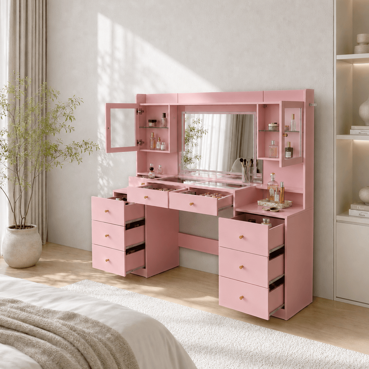 62" Large Modern Makeup Vanity Desk
