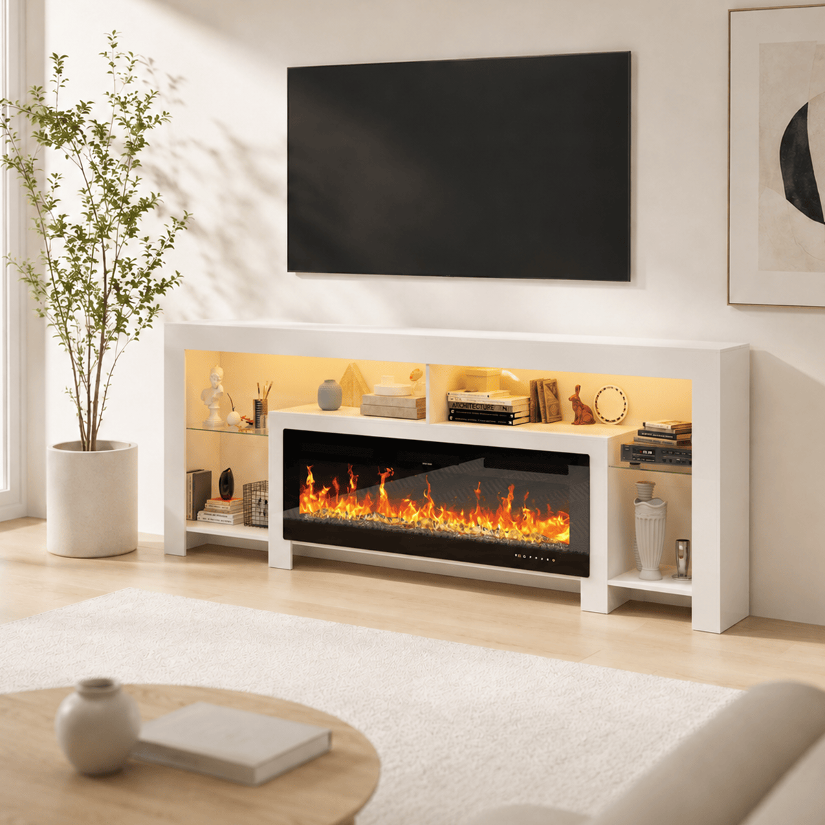 Electric Fireplace 82"/ 94.5" TV Stand Entertainment Center
