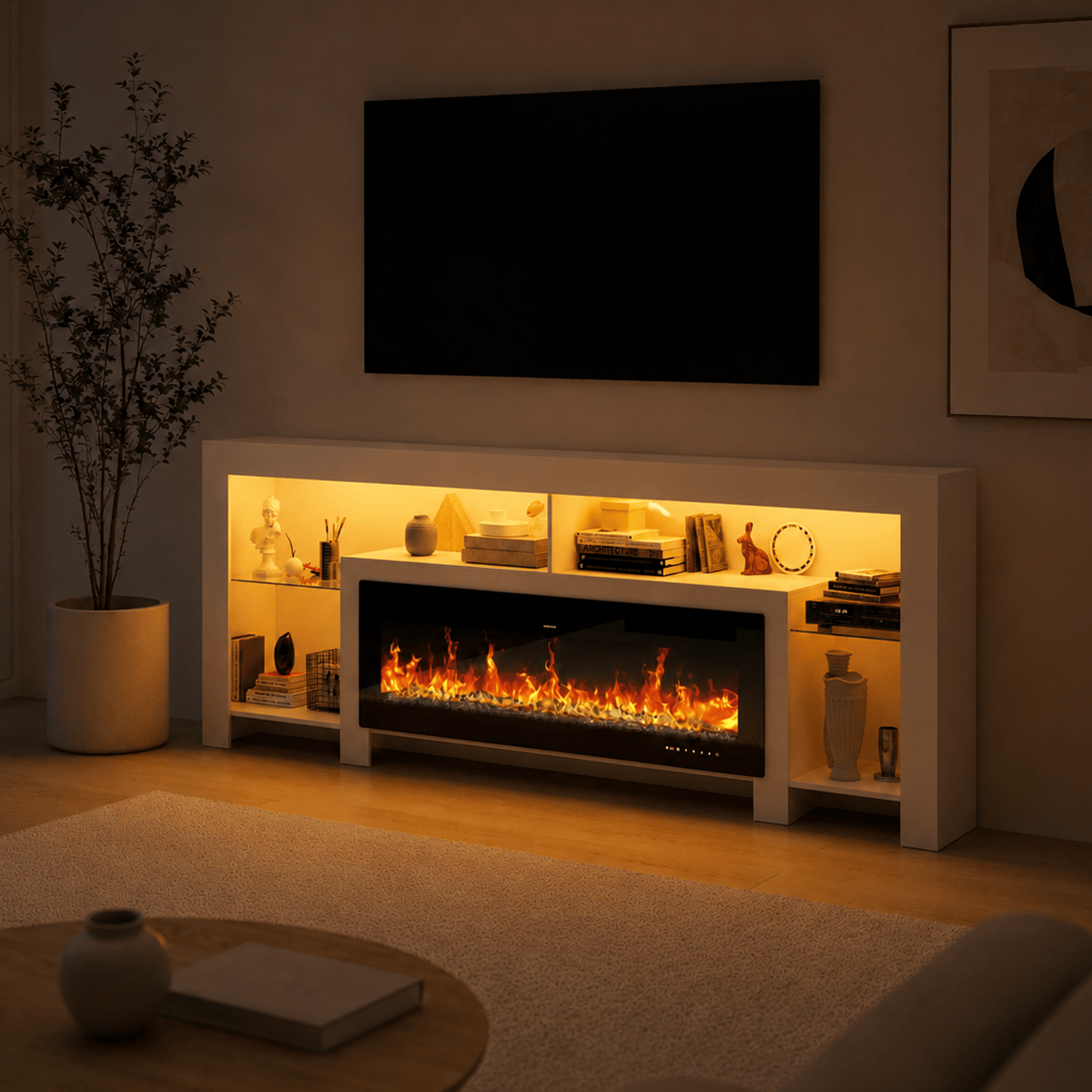 Electric Fireplace 82"/ 94.5" TV Stand Entertainment Center