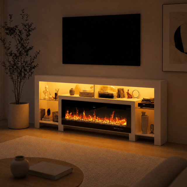 Electric Fireplace 82"/ 94.5" TV Stand Entertainment Center