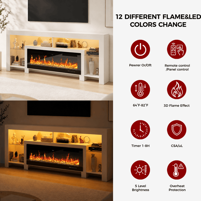 Electric Fireplace 82"/ 94.5" TV Stand Entertainment Center