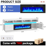 Electric Fireplace 63"/ 71"/ 82.7"/ 92.5" TV Stand Entertainment Center