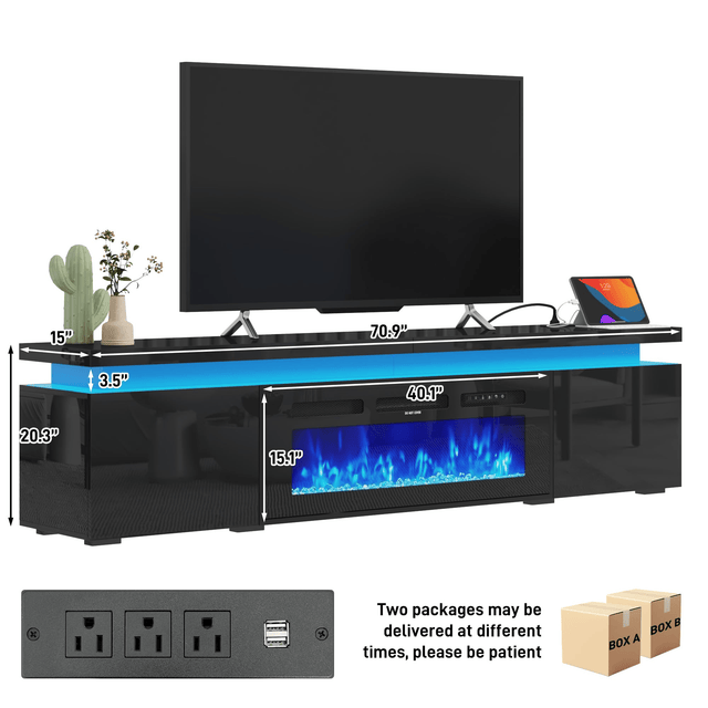 Electric Fireplace 71'/ 83“/ 90.2” Modern TV Stand Entertainment Center