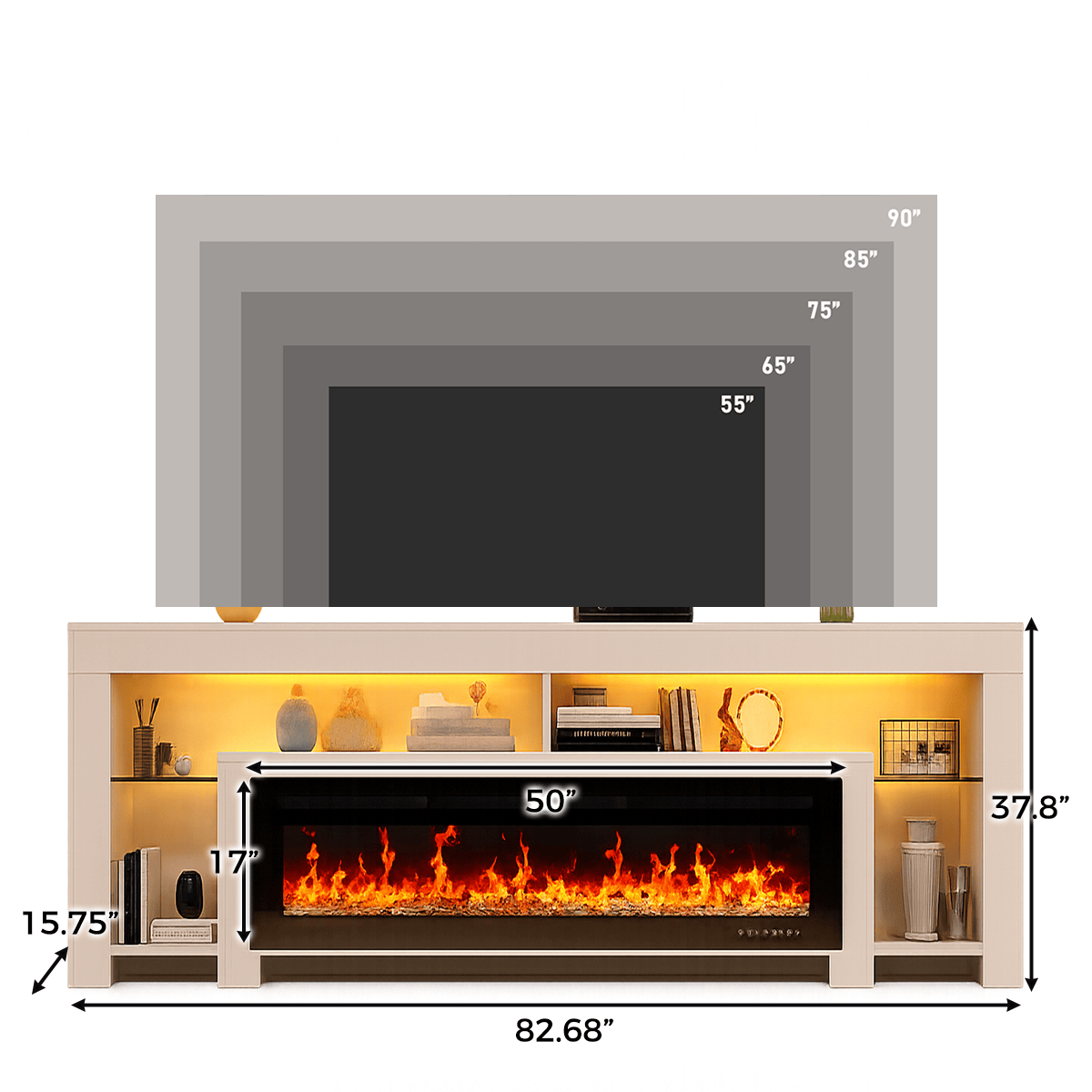 Electric Fireplace 82"/ 94.5" TV Stand Entertainment Center