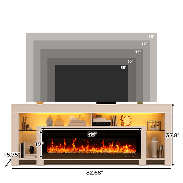 Electric Fireplace 82"/ 94.5" TV Stand Entertainment Center