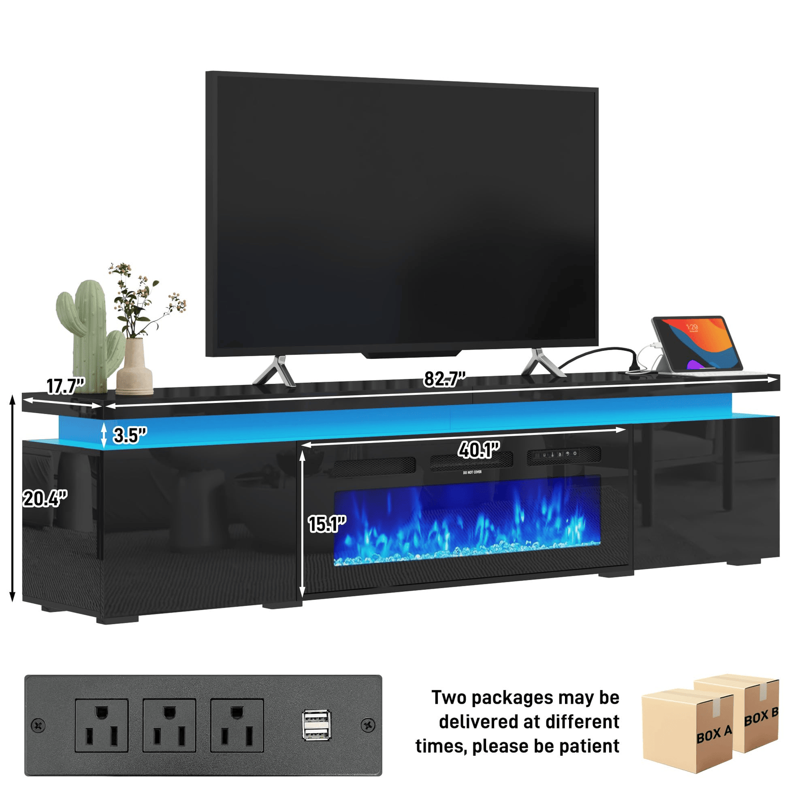 Electric Fireplace 71'/ 83“/ 90.2” Modern TV Stand Entertainment Center