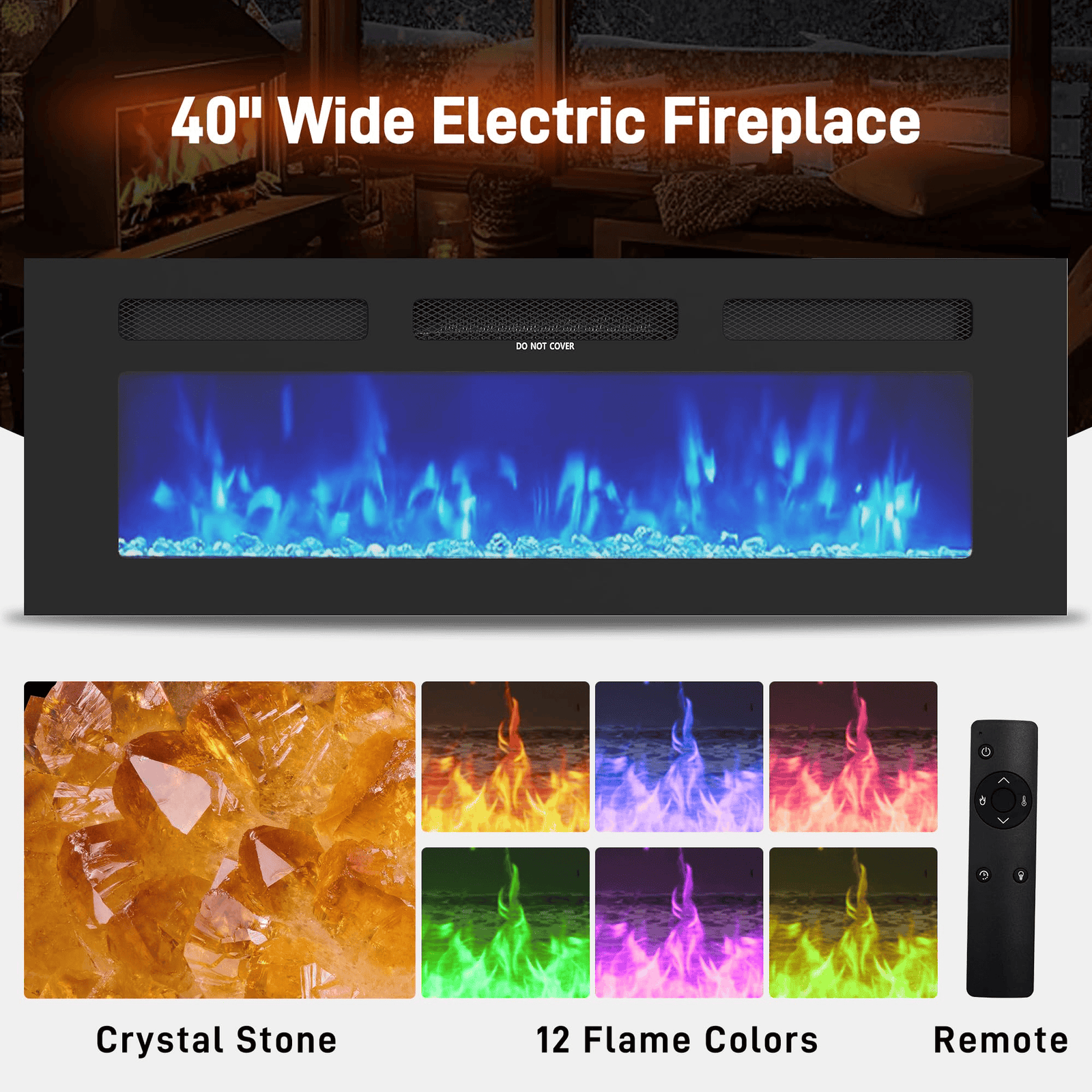 Electric Fireplace 71'/ 83“/ 90.2” Modern TV Stand Entertainment Center