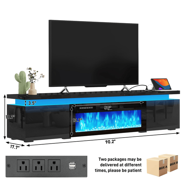 Electric Fireplace 71'/ 83“/ 90.2” Modern TV Stand Entertainment Center