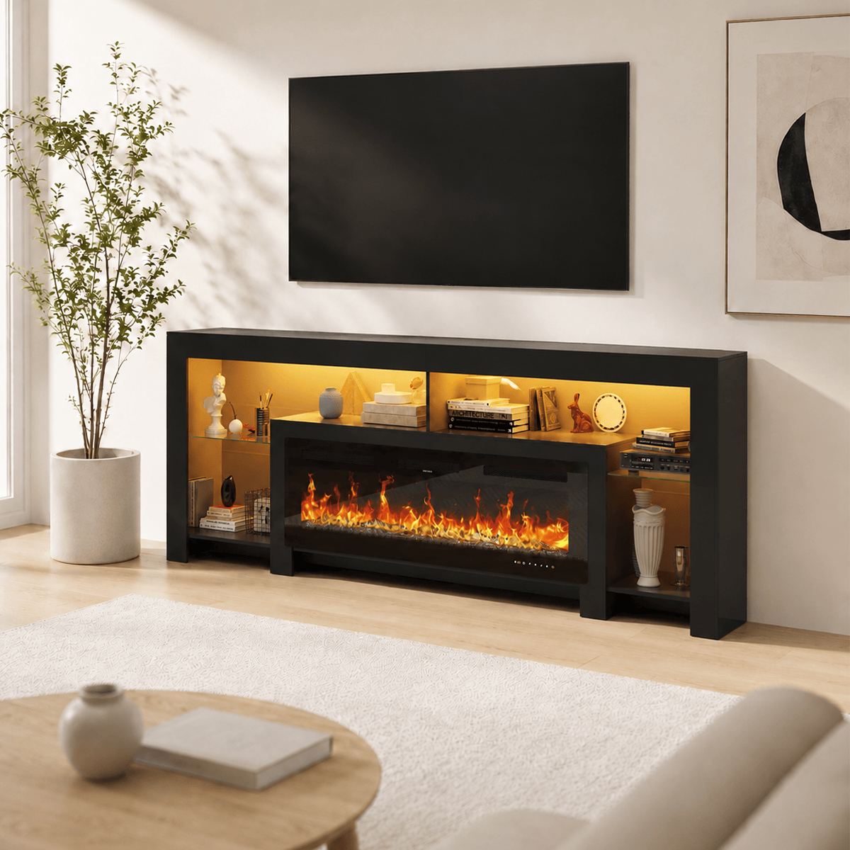 Electric Fireplace 82"/ 94.5" TV Stand Entertainment Center