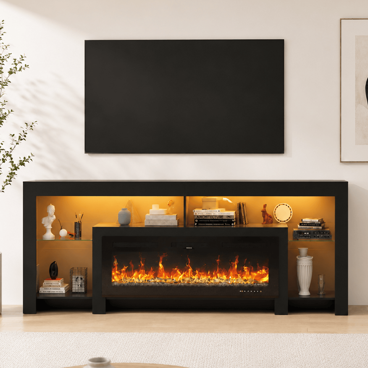 Electric Fireplace 82"/ 94.5" TV Stand Entertainment Center
