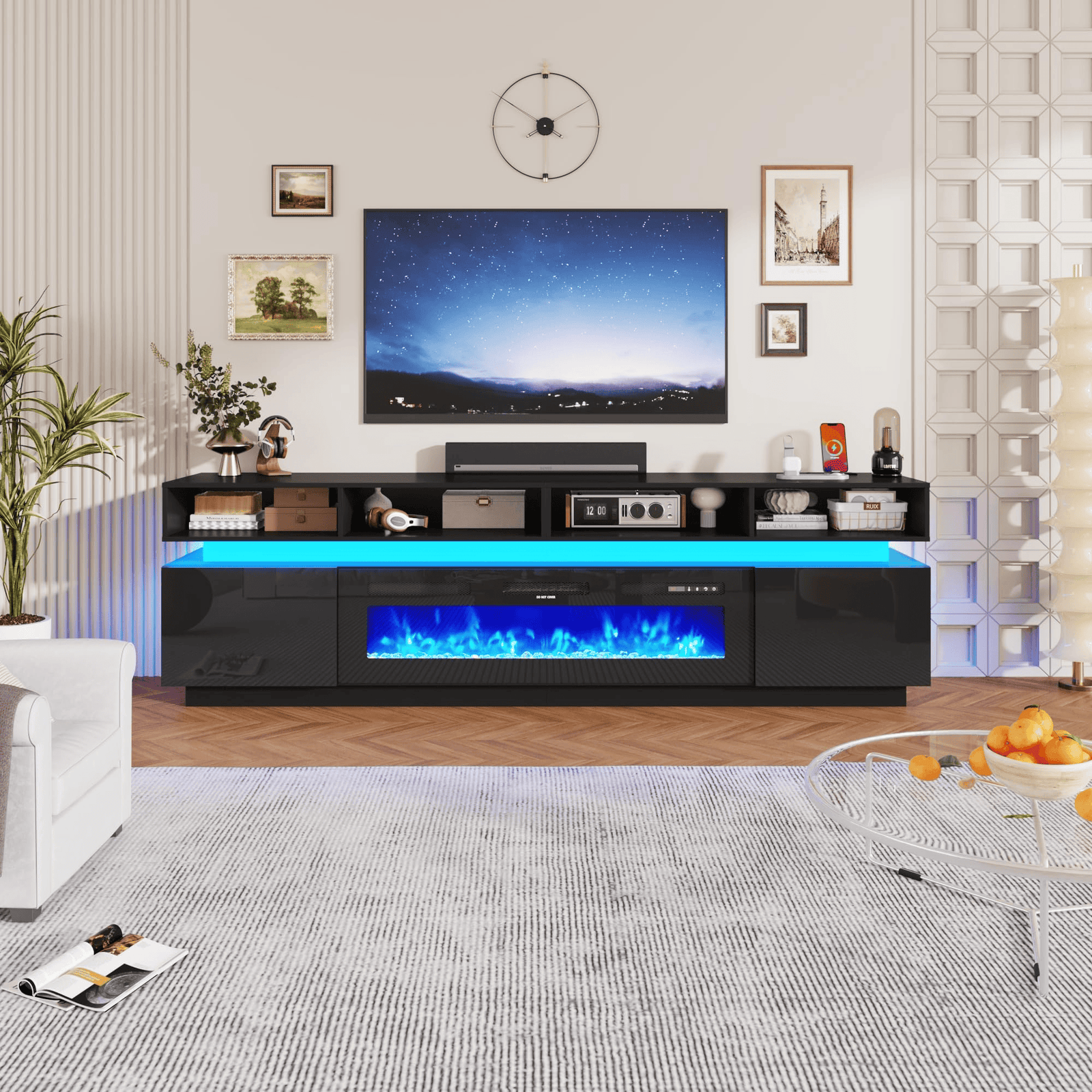Electric Fireplace 63"/ 71"/ 82.7"/ 92.5" TV Stand Entertainment Center