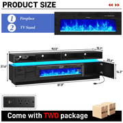 Electric Fireplace 63"/ 71"/ 82.7"/ 92.5" TV Stand Entertainment Center