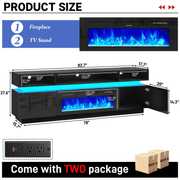 Electric Fireplace 63"/ 71"/ 82.7"/ 92.5" TV Stand Entertainment Center