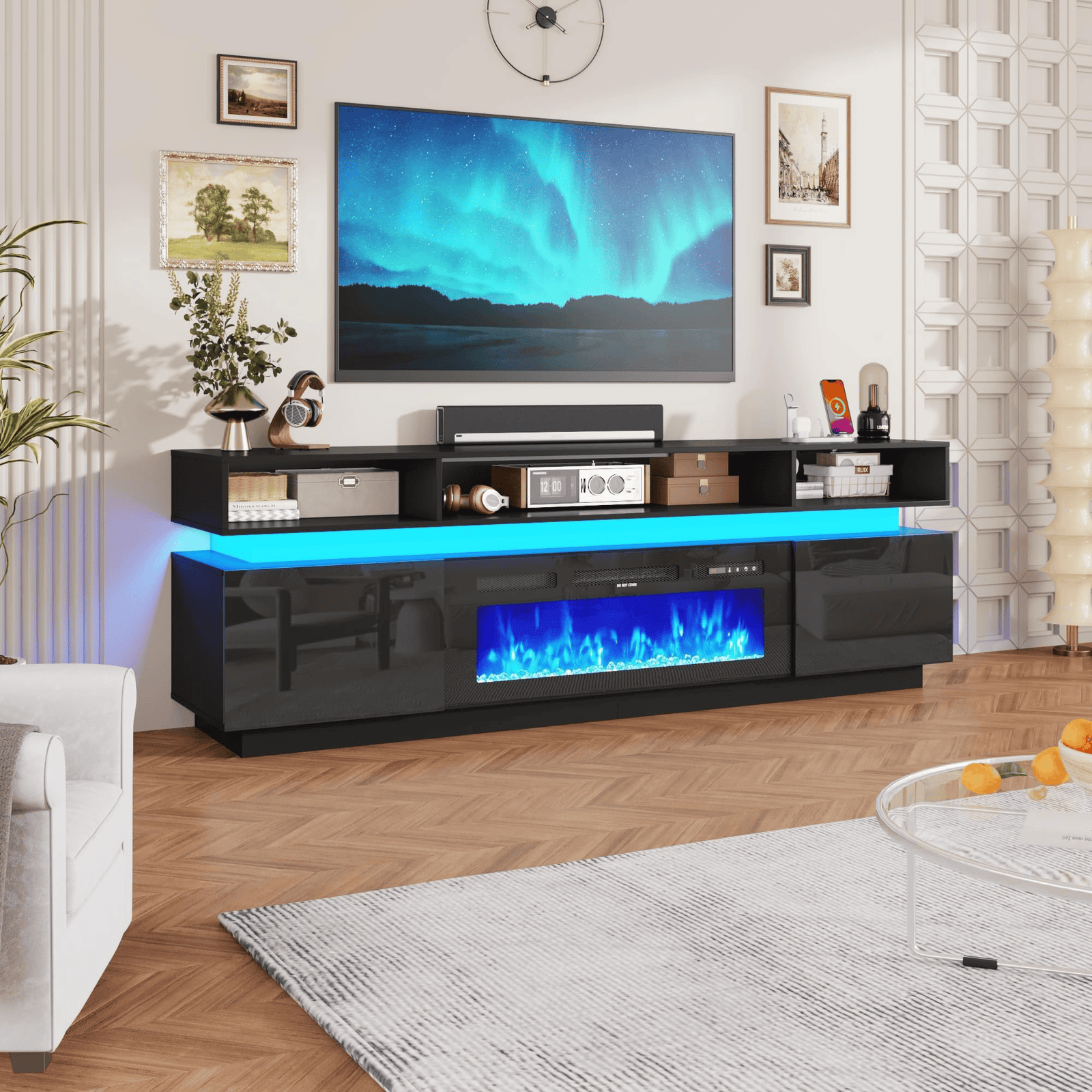 Electric Fireplace 63"/ 71"/ 82.7"/ 92.5" TV Stand Entertainment Center