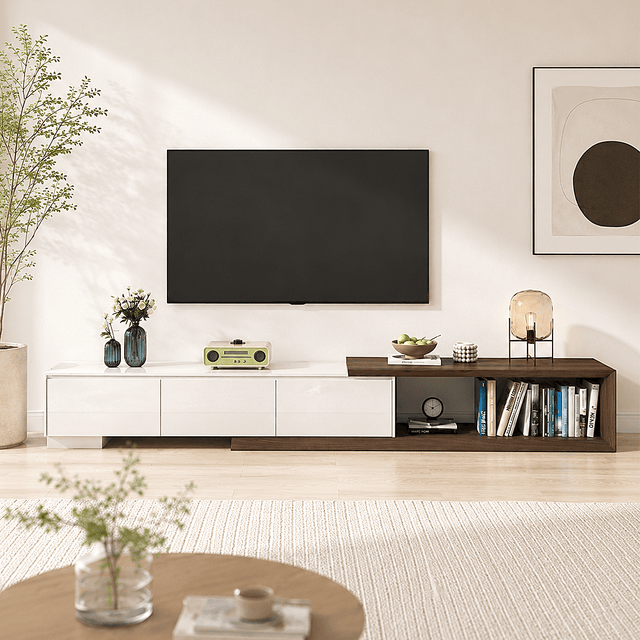 Extendable Modern TV Stand Entertainment Center