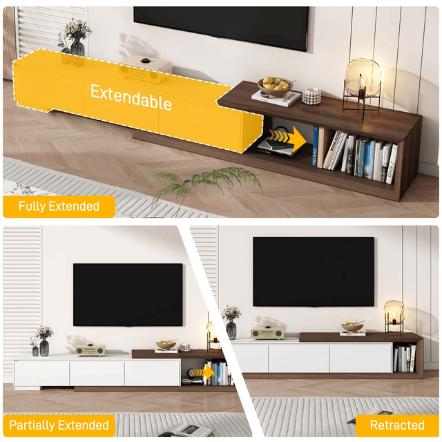 Extendable Modern TV Stand Entertainment Center