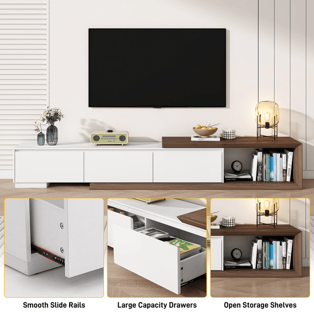 Extendable Modern TV Stand Entertainment Center