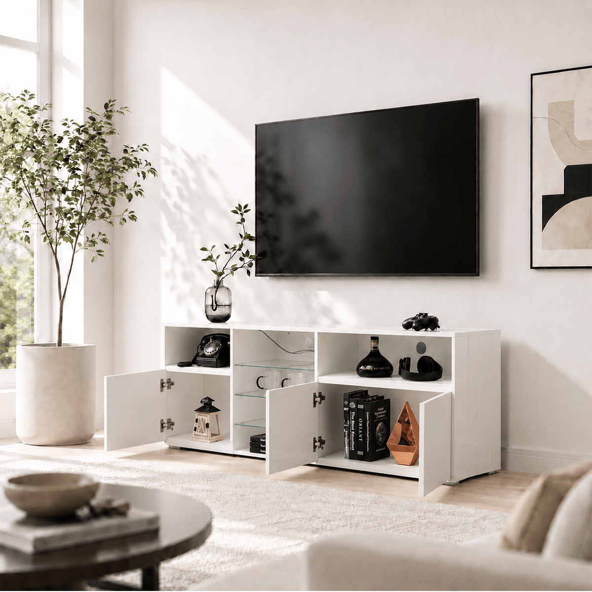 Modern Farmhouse TV Stand  75/80/85 Inch TVs