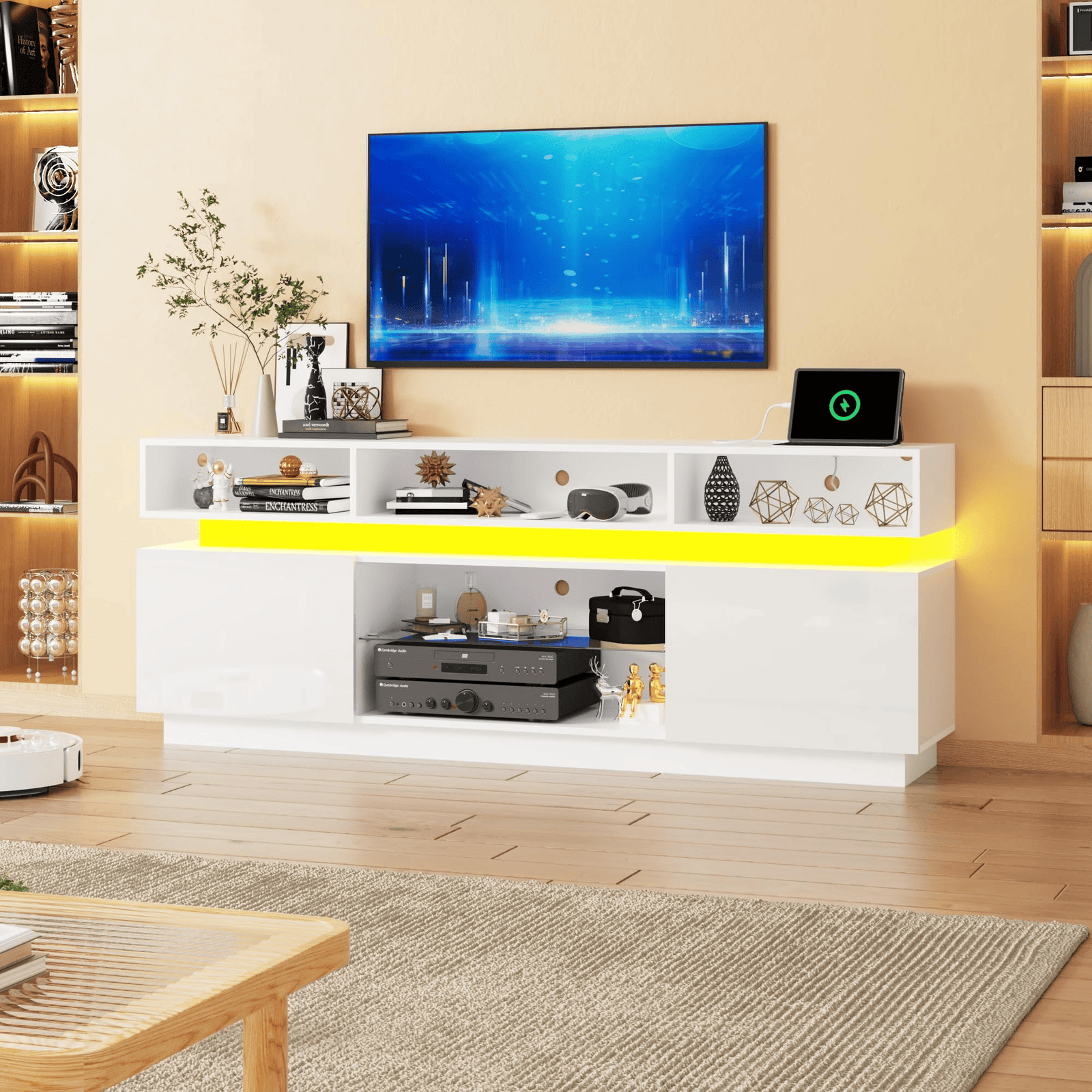 Electric Fireplace 63"/ 71"/ 82.7"/ 92.5" TV Stand Entertainment Center