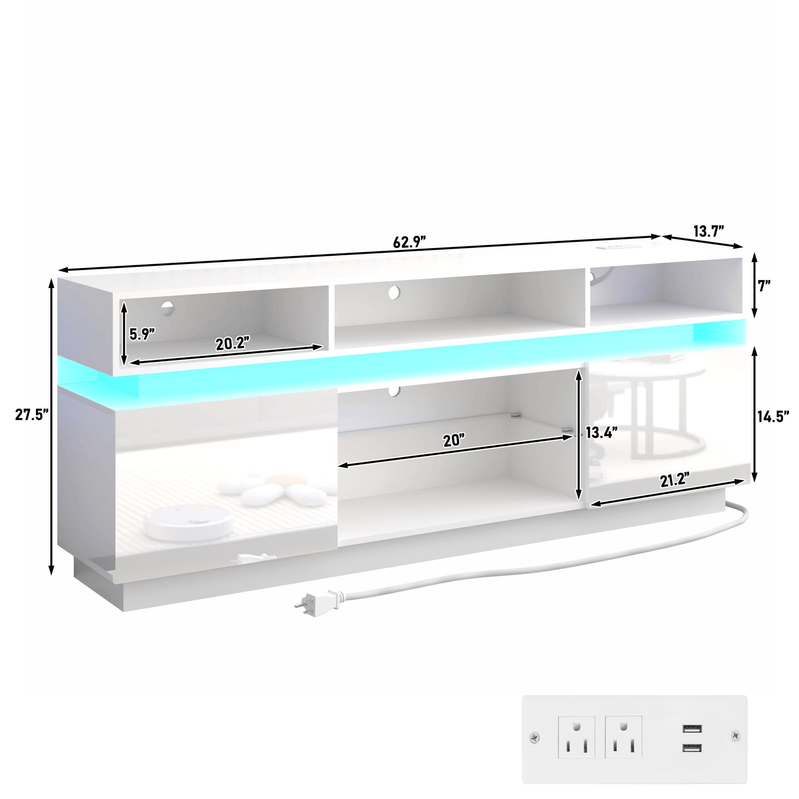 Electric Fireplace 63"/ 71"/ 82.7"/ 92.5" TV Stand Entertainment Center