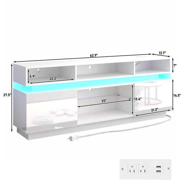 Electric Fireplace 63"/ 71"/ 82.7"/ 92.5" TV Stand Entertainment Center