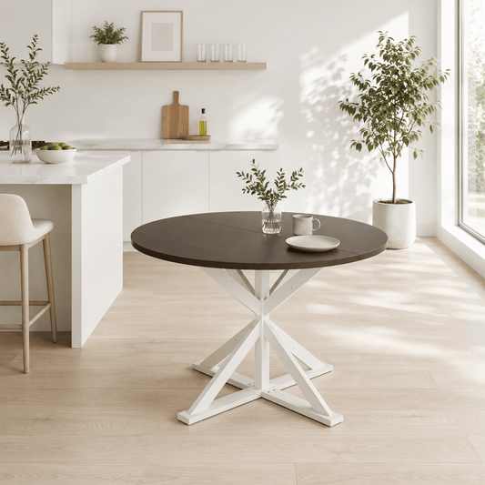 Round Wood Kitchen Dining Room Table