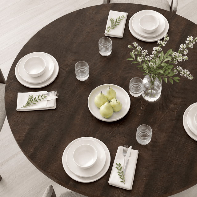 Round Wood Kitchen Dining Room Table