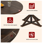 Round Wood Kitchen Dining Room Table
